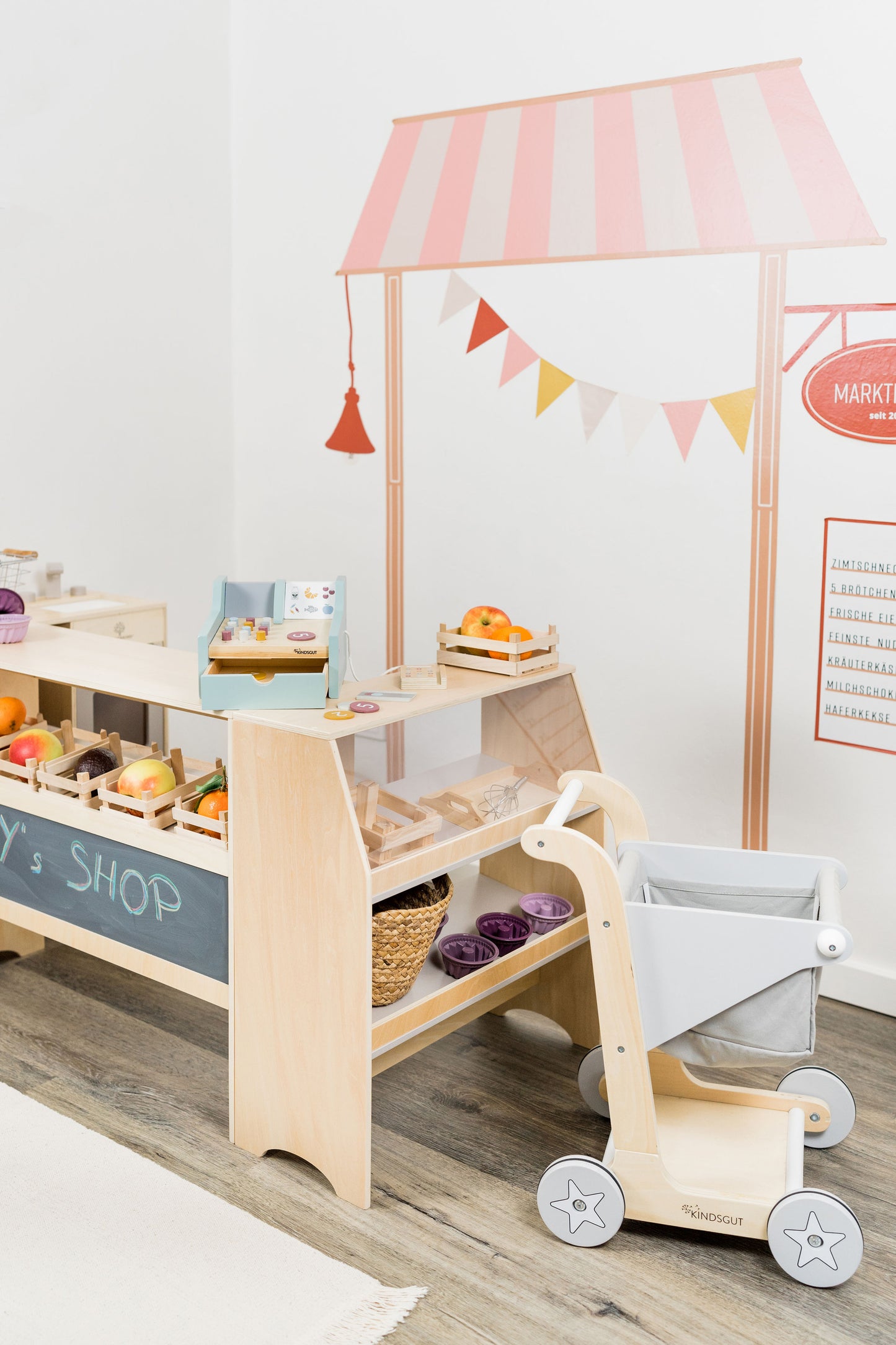 Spielkasse aus Holz für Kinder